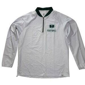BSN Sports Mens White Green Quarter Zip Football Pullover Jacket Size M 0058